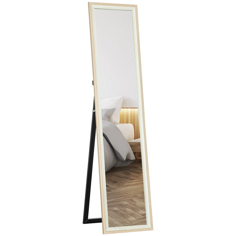 Specchio da Parete o da Terra Autoportante a Figura Intera 37x2,5x157 cm Cornice in Legno
