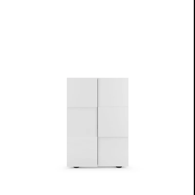 Mobile Multiuso 2 Ante con 5 Ripiani 78x36x115,5 cm Modello Dama Bianco Lucido