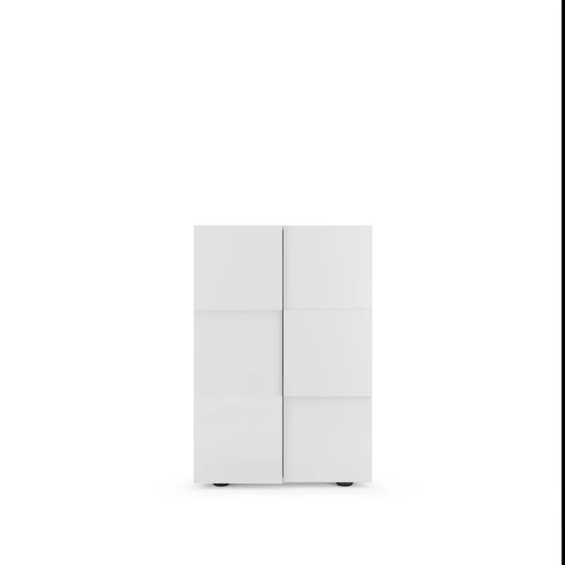 Mobile Multiuso 2 Ante con 5 Ripiani 78x36x115,5 cm Modello Dama Bianco Lucido