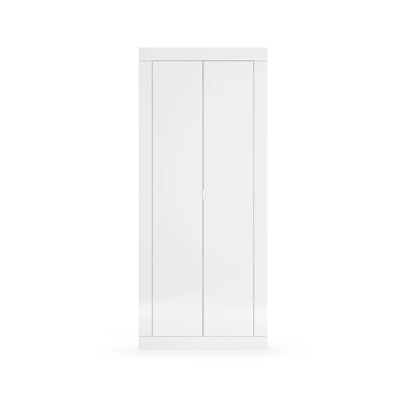 Armadio Guardaroba con Appendiabiti e Ripiani 78x30x186,5 cm Linea Basic Bianco Lucido