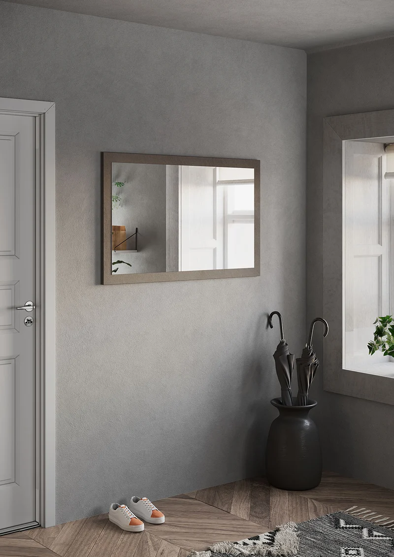 Specchio da Parete Orizzontale o Verticale con Cornice 110x2x68 cm Frame Bronzo