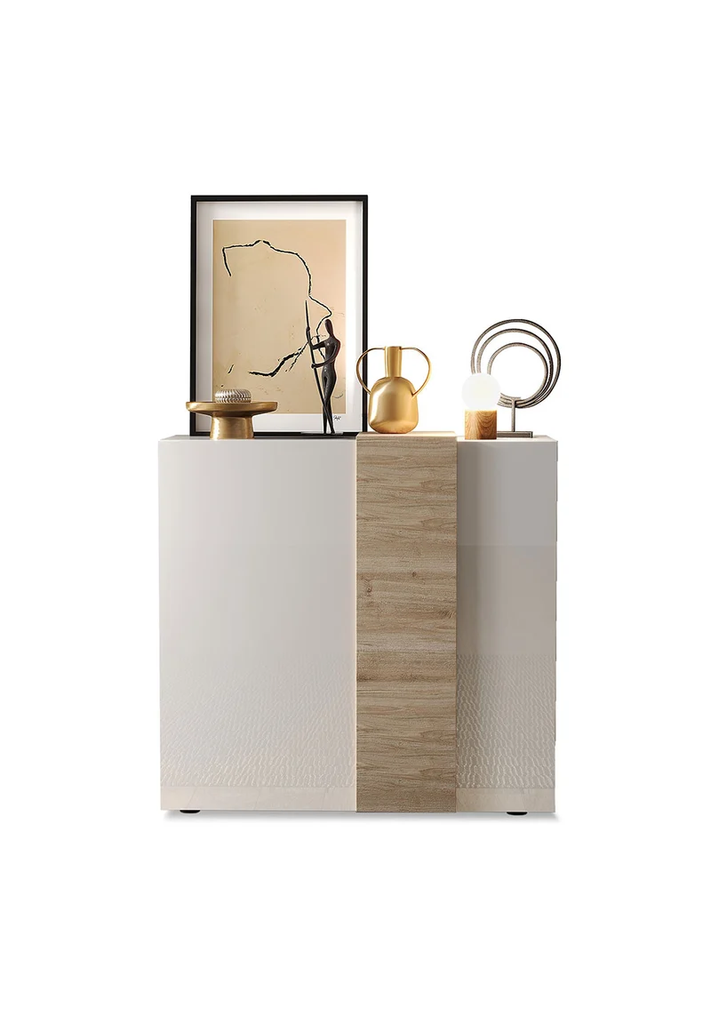 Madia Design Moderno 2 Ante Venus 121x44x114 cm Bianco Lucido E Cadiz