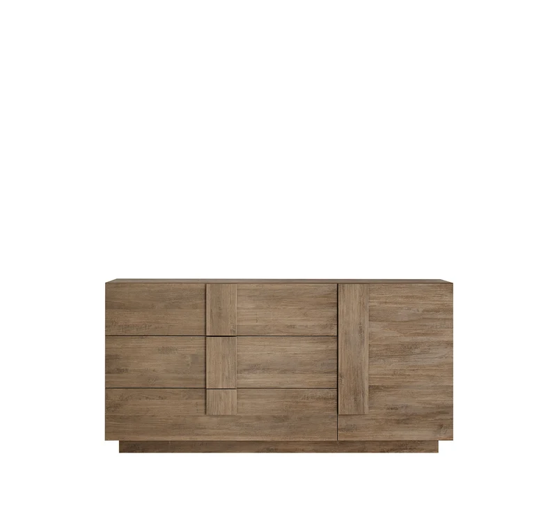 Madia Design Moderno 1 Anta 3 Cassetti Jupiter 182x44x90 cm Noce Mercure