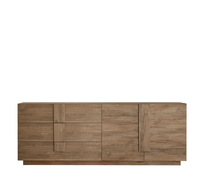 Madia Design Moderno 2 Ante 3 Cassetti Jupiter 241x44x90 cm Noce Mercure